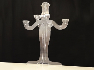 Candle Holder Stand in Clear Perspex / Acrylic - Custom design elements